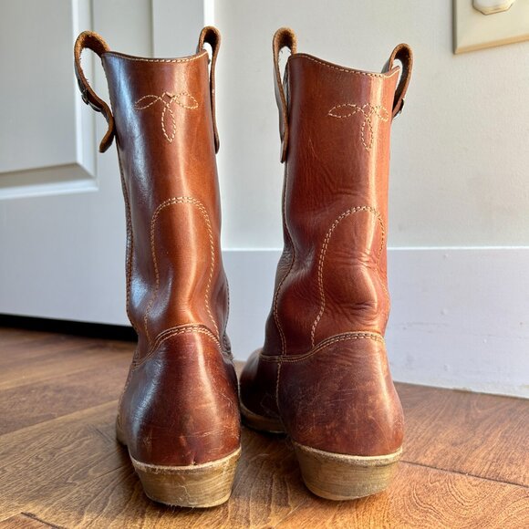 Golden Goose Western Boots Chestnut Leather 38 - Picture 3 of 14